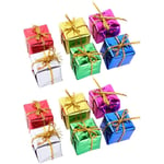 72Pcs Arbre De Noël Décor Mini Cadeau Boîte Miniature De Noël Ornement Brillant Métallique Enveloppé Paquet Ornements D' Arbre de Noël Ornement