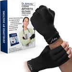 Dr. Arthritis Arthritis Copper Compression Gloves for Women and Men, Carpal Tunnel Gloves, Hand Brace for Arthritis Pain and Support (Black, XX-Large)