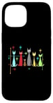 Coque pour iPhone 15 Vintage Retro Mid-Century Modern Look Cat 50s 60s Style