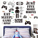 Exporee Game Wall Stickers, 36Pcs Game Zone Wall Stickers Removable Gaming Decor