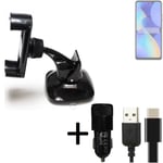 Car holder windshield dashboard for Tecno Spark 10 Pro charger Cell phone mount 