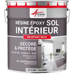 Peinture Sol - Résine Epoxy : Peinture pour Sol salon, cuisine, salle de bains - Effet Miroir - revepoxy deco - 2.5 kg (jusqu'à 12.5 m² en 2 couches)