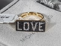 Michael Kors MKC1162AX931 Size 5 502 Gold-plated Sterling Silver Pavé Love Ring