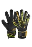 REUSCH Attrakt Infinity Finger Support Gants de Gardien Adulte Unisexe, 7739 Black/Gold/Yellow/Black, 8