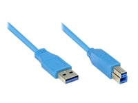 Exsys Ex-K1620-3, 3 M, Usb A, Usb B, Usb 3.2 Gen 1 (3.1 Gen 1), 5000 Mbit/S, Blå