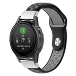 Garmin Fenix 5S kaksivärinen silikoni urheilukellon ranneke - Musta / Harmaa