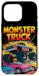 iPhone 16 Pro Monster Truck Crushing Cars Art for Monster Truck Lovers Case