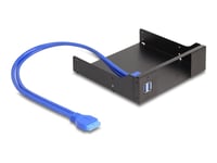 Delock - Chassi För Lagringsenhet (Fack) - 5.25", Metal, For Slim Bay Mobile Rack, Usb 5 Gbps Hub - Svart