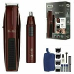 Wahl Facial Hair Nasal Ear Trimmer Beard Cutter Battery Clipper MAROON 5537-1707