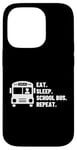 Coque pour iPhone 14 Pro Eat Sleep School Bus Repeat Proud Funny School Bus Driver