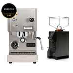 Profitec GO Brushed - Exclusive Line Inkl. Eureka Mignon Perfetto Glossy Svart Espressokvarn