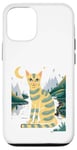 Coque pour iPhone 12/12 Pro Chat mignon Art Midnight Illustration Simple Art