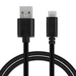 subtel® USB Cable 1m Compatible for Rode NT-USB Mini/VideoMic NTG/Wireless GO/Wireless GO II Fast 3A Data Transfer Charging Lead USB C Type C to USB A USB 2.0 PVC Black