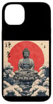 Coque pour iPhone 14 Plus Kamakura Grande statue de Bouddha vintage japonais Art sur bois