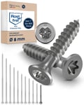 10x Vis à bois tête fraisée en Acier inoxydable Torx V2A vis inox 8x60 pour panneaux d'aggloméré Bois Filetage partiel 8mm fort 60mm long 10 pièce en acier A2