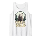 Call of the Wild Howling Wolf Under Full Moon Tank Top