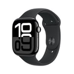 Apple Watch Series 10 GPS + Cellular 46mm Gagatsvart Aluminiumboett med Svart Sportband - M/L