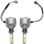 Ampoules de Phare Voiture Led par C6, 2 Pièces 3000K Lumière Jaune Brouillard Kits Conversion 72W 8000 Autolampes Feux 9-32V H1