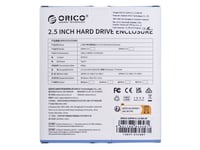 Orico Orico Hard Drive Enclosure 2.5" Usb-C 3.1 6Gbps Black