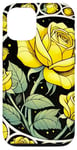 Coque pour iPhone 14 Rose jaune Illustration Roses jardinage art rosiers jardiniers