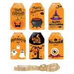 60 kpl Halloween Paperi Lahjalappu Pumpkin Ghost Happy Halloween Trick or Treat Candy Bag Lahjapaketointi Riippuvat Lahjatarrat