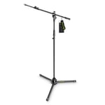 Gravity MS 4322 B - Microphone Stand with Folding Tripod Base and 2-Point Adjustment Telescoping Boom