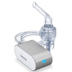 Beurer IH58UK Compact Nebuliser for colds, Asthma and Respiratory Problems, Quiet Inhaler Using Compressed Air Technology, Nebuliser Machine for Adults and Children with Practical Storage Bag, Grey