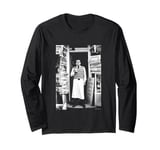 Open All Hours David Jason Black & White By Allan Ballard Long Sleeve T-Shirt