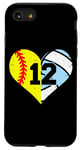 iPhone SE (2020) / 7 / 8 Softball Volleyball Number 12 Jersey Funny Heart Game Day Case