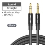 Vention Jack 3,5 mm Câble Aux Mâle vers Mâle 3,5 mm Audio Câble Jack pour JBL Xiaomi Oneplus Casque Haut-Parleur Câble Voiture Aux Cordon 5 m, Noir BAKB- 3 m