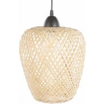 Beliani - Lampe Suspension Déco en Bambou Clair Ajourée E27 Max 40W Luminaire Parfait pour Chambre ou Salon au Design Naturel et Scandinave
