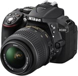 Nikon D5300 Digital SLR Camera with 18-55mm VR Lens Kit - Black (24.2 MP) 3.2 inch LCD with Wi-Fi and GPS (Renewed)