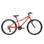 TechniBike PYRO TWENTYFOUR - Vélo Enfant Super léger de 24 Pouces pour Filles et garçons (Guidon VTT, dérailleur Shimano 8 Vitesses, Freins en V, Roues en Aluminium, Selle vélo Ergonomique, 8,5 kg)