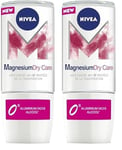 Nivea MAGNESIUM DRY CARE Déodorant Bille Femme (1x50ml), anti-transpirant sans sels d’aluminium, roll-on, parfum doux et floral (Lot de 2)