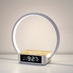 Tigrezy - Lampe de chevet tactile pour chambre à coucher, lumière de réveil avec chargeur sans fil, lumière de réveil avec 3 niveaux de luminosité