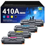 RUDGUZ 410A CF410A Toner Compatible pour HP 410A 410X CF410A Toner pour Color Laserjet Pro MFP M377dw M477fdn M477fdw M452nw M452dn M477 M477fnw M477dw M452 (Noir Cyan Magenta Jaune, 4-Pack)