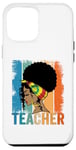 Coque pour iPhone 12 Pro Max Black Teacher Juneteenth Afro Woman Black History Month