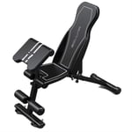 FQCD Adjustable Olympic Weight Bench with Leg Developer, Multi-Functional Weight Bench Set Power Workout for Indoor Exercise (Color : Black)