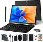 Tablette 10"" 4G Lte Avec Fente Sim, Tablette Android 13 Avec Stylet Clavier, Tablette Pc 64 Go Rom 512 Go Tf, Octa-Core, 13 Mp, 6000 Mah, Wifi, Noir