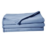 Poyet Motte Polex Blanket in Polyester Fleece - Forget-Me-Not, polyester, Myosotis, 240x220 cm