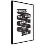 Plakat - Dreams don't work - 30 x 45 cm - Sort ramme