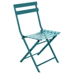 Hespéride - Chaise de jardin pliable en métal Greensboro - Bleu canard