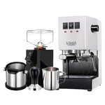 Gaggia Classic E24 Vit Espressomaskin Inkl. Eureka Mignon Perfetto & Baristautrustning