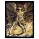 William Blake 1805 Watercolour Painting The Great Red Dragon and Woman Clothed with the Sun Art Print Framed Poster Wall Decor 12x16 inch