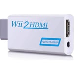 Wii HDMI-adapter, Wii till HDMI 720/1080p HD-konverteradapter med 3,5 mm ljudutgång, Wii 2 HDMI-konverter för Wii-monitor Beamer TV