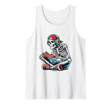 Gamer Skeleton Headphones Video Game Design. Tank Top