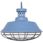 Beliani - Lampe Suspension Industrielle en Métal Bleu avec Grille E27 Max. 40W Design Tendance pour Salle à Manger ou Cuisine Urbaine et Minimaliste
