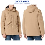 Jack & Jones Mens Padded Hooded Parka Jacket Warm Water-Resistant Outerwear Coat