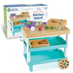 Learning Resources New Sprouts Îlot Prep 'n Store, Accessoires de Cuisine avec 6 Aliments Inclus, dès 2 Ans, LER9752, Multi