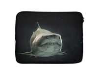 Animal Laptop Sleeve Case 9 10 11 12 13 14 15 15.6 Inch Tablet Computer Protective Zipper Bag Slide Through Pouch - for MacBook Air Pro Dell Lenovo Hp LG Asus Acer Chromebook (14-15 Inch, White Shark)